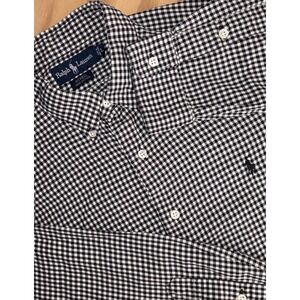 Polo Ralph Lauren McMeel Black White Gingham Button Down Large 100% Cotton‎